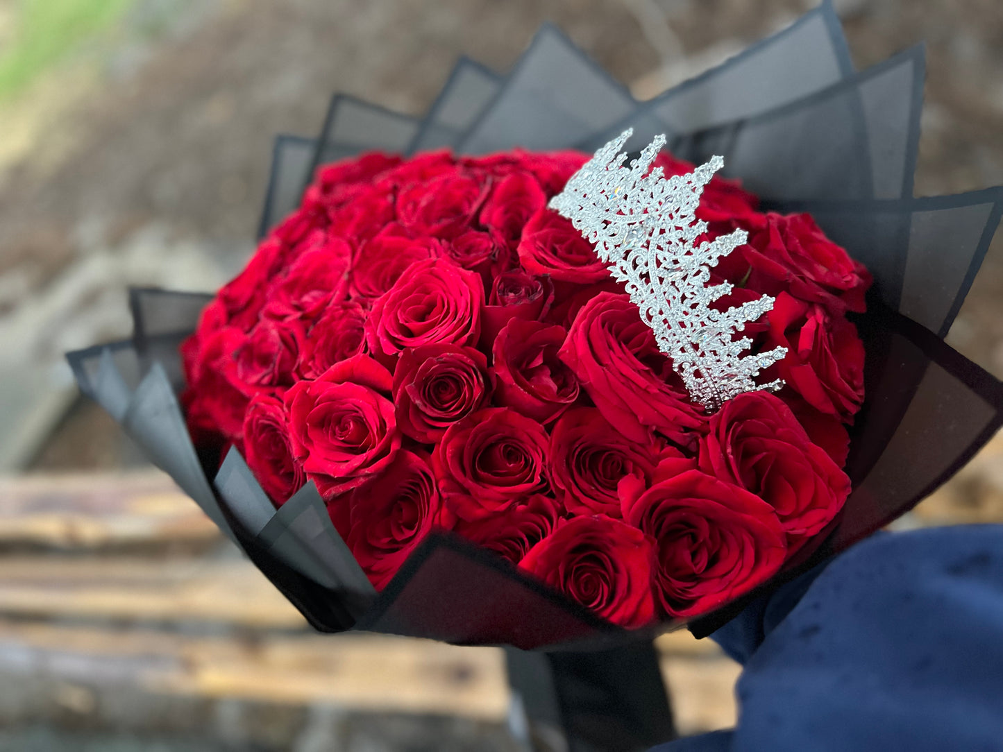 Flower bouquet with crown